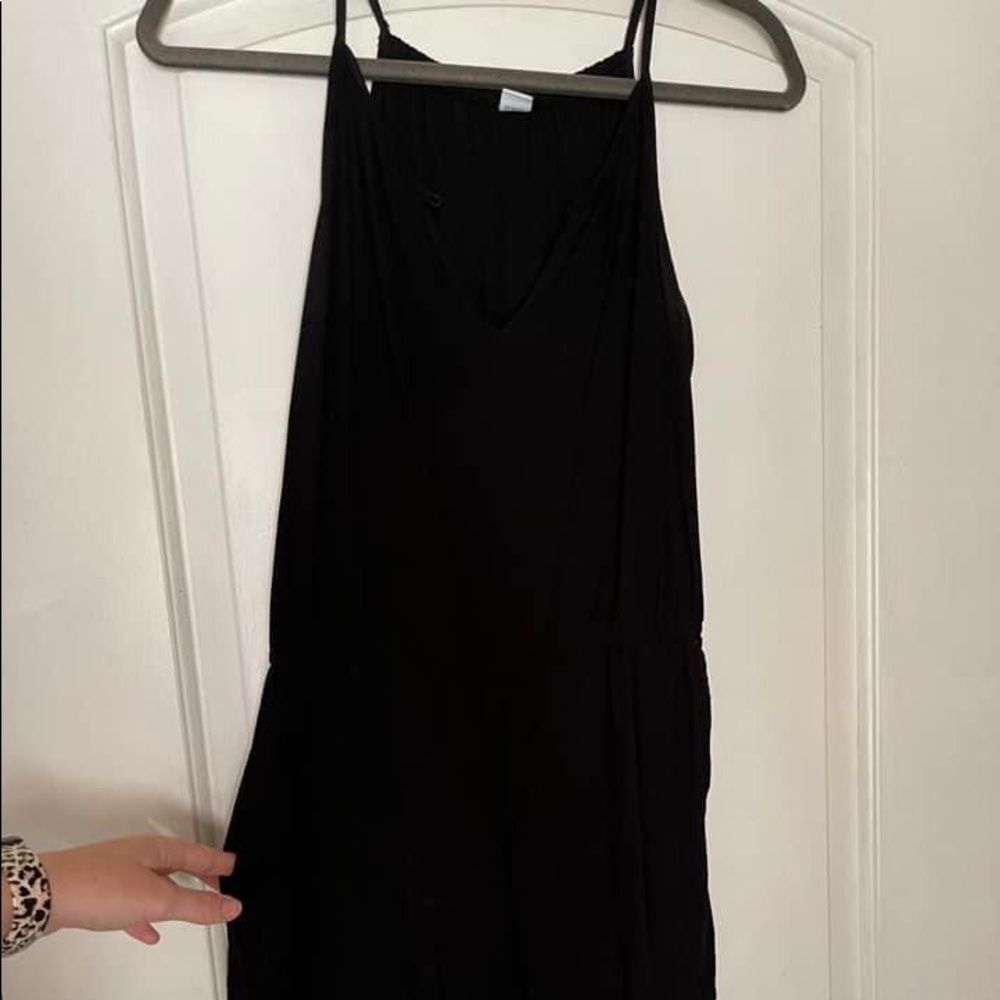 Black spaghetti strap romper